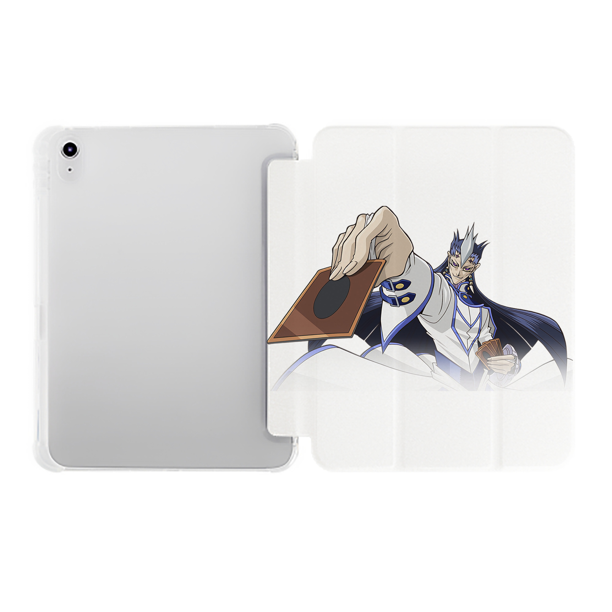 （画像用） 遊☆戯☆王 Yu-Gi-Oh! IPad ケース ペン収納付き 三つ折りスタンド PUレザー×シリコン 対応機種9.5/10.5/10.9インチ